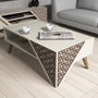 Hanah Home Beril - Mesa de centro Crema con diseño de damasco